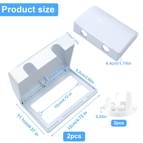 2 Pcs Wall Socket Protection Covers UK, Double Soc 1