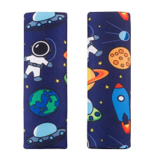 2 Pcs Car Seat Belt Pads for Kids, Soft Harness Pads Multifunctional Pram Strap Covers for Child Toddler Baby Head Shoulder Protector(Astronaut)