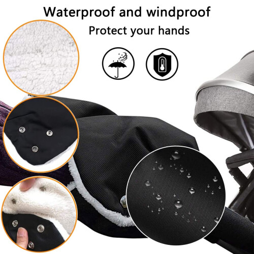 Pram Hand Muff,Pram Gloves Hand Guard, Soft Warm W 2