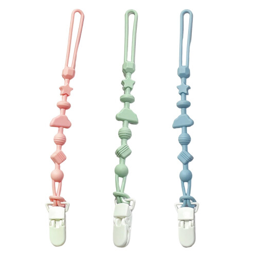 3 Pack Silicone Dummy Clip- Silicone Pacifier Clip