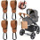 4 Pcs Leather Buggy Clips,Pram Hook Clip,Pram Rock 1