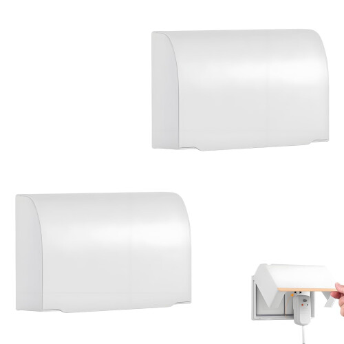 2 Pcs Baby Plug Socket Covers UK, White Double Soc
