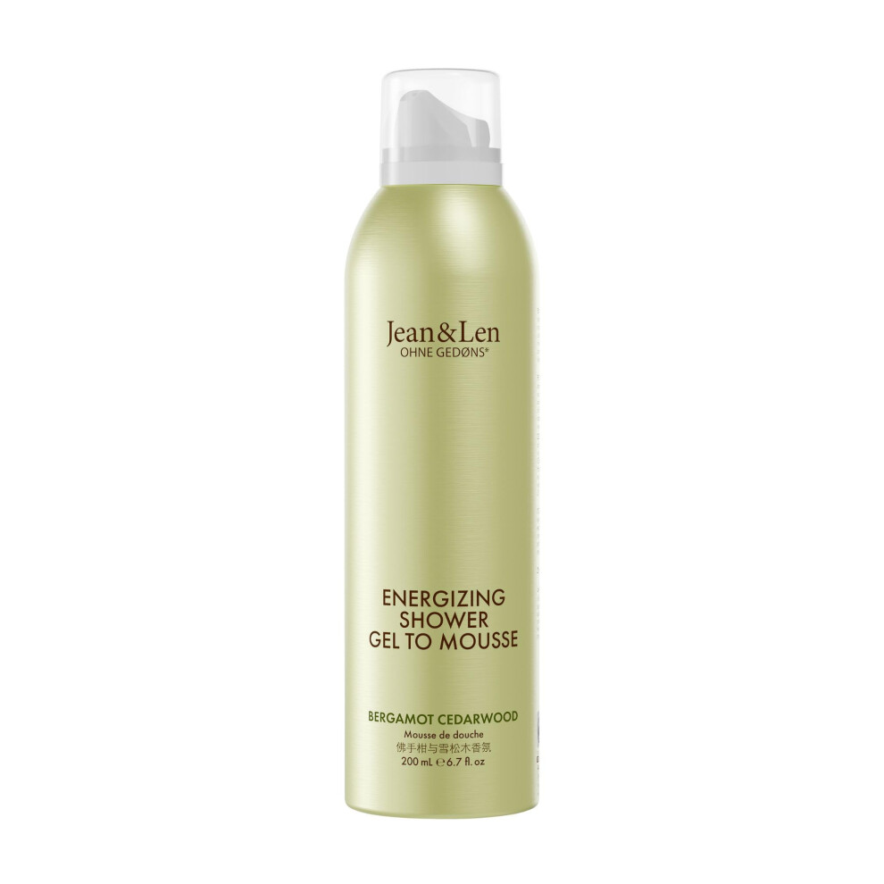 Jean & Len Energizing Shower Gel To Mousse Bergamot & Cedarwood, With Almond, Jojoba & Babassu Oil, For A Fragrant Cleansing Experience, For Normal S
