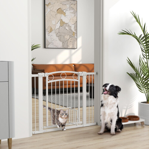 PawHut PawHut Stair Gate, 77cm Extra Tall Dog Gate with A 1
