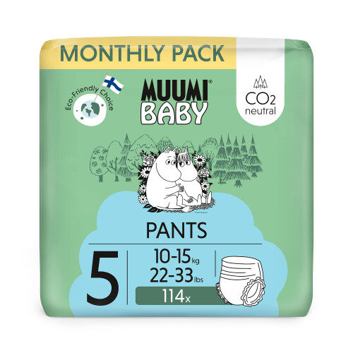 Muumi Baby Eco Pull Ups Size 5 Monthly Pack, 10-15