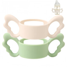Zhenghebuy Baby Bottle Handle,2Pcs Bottle Silicone Handle,Square Bottle Handle,Baby Bottle Grip,Wide-Neck Baby Bottle Holder for Baby Self Feeding