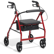 Drive R6 Red Aluminium Rollator with Padded Seat a