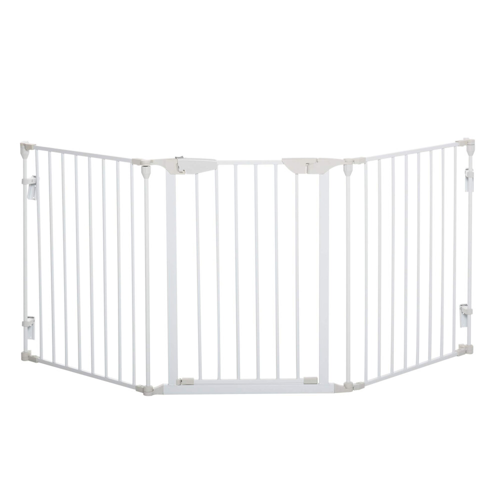 Pawhut Pet Safety Gate 3 Panels Playpen Metal Fenc