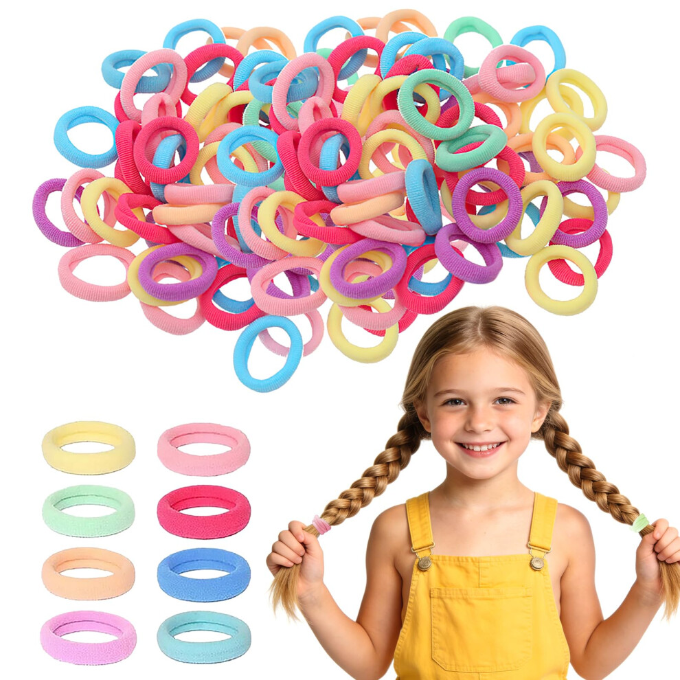 200 Pcs Baby Hair Bands, Cotton Girls Hair Ties, C Siscaff