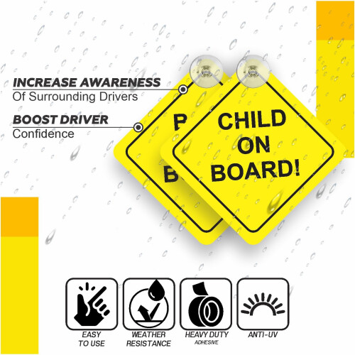 Baby On Board Sign Highly Visible Safety Warning S 1