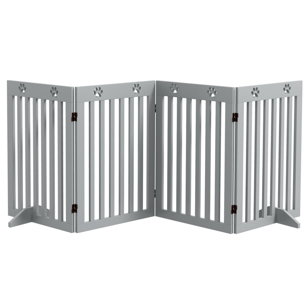 Pawhut Pet Gate Foldable Fence Freestanding Dog Ba