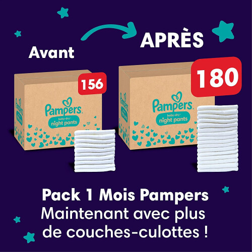 Pampers Pampers Night Pants Size 4, 180 Nappy Pants, 9kg-1 1