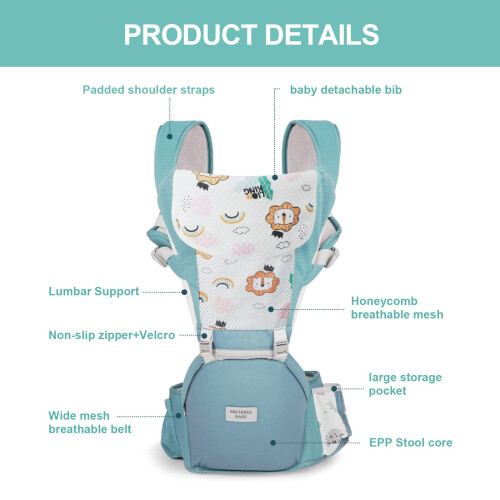 6-in-1 Ergonomic Baby Carrier Backpack with Hip Se 1