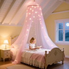 Henrrida Bed Canopy for Girls,With Glowing Stars,P