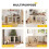 PawHut PawHut Freestanding Pet Gate, Foldable Dog Gate wi 3