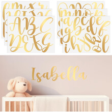 Personalised Name Wall Decal Set, 7 Sheets Gold Le