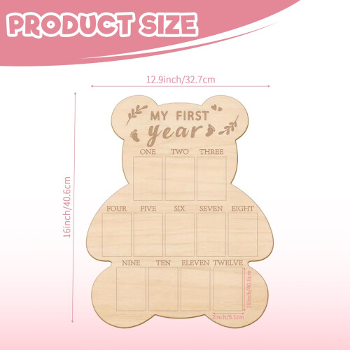 My First Year Photo Frame, Adorable Bear Shape Pho 1