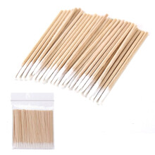 PERSENTU 400 Pcs Cotton Buds,Nail Tech Supplies,Wood Handle Small Pointed Tip Head for Eyebrow Tattoo Beauty Make-up Color Nail Seam Dedicated Dirty