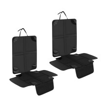 M.J COMFY-LIFE 3pcs Car Seat Protectors,Leather Seats Protectors For Child Car Seats With Non-Slip Bottom Waterproof Large Mesh Pockets (black)