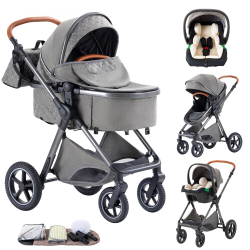 Shineey Stroller 3 in 1 Travel System Aluminium Fr