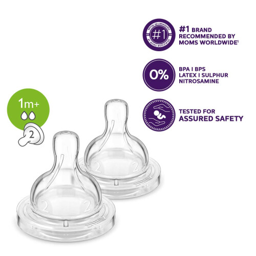 Philips Avent 1m+ Airflex Slow Flow Teats 2