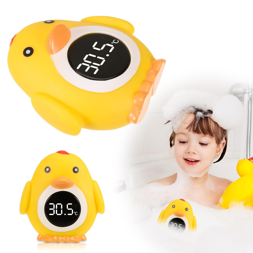 Baby Bath Thermometer, Duck Newborn Floating Toy,H Yuffqopc