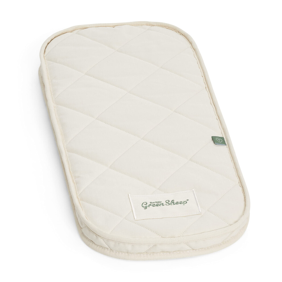 The Little Sheep Natural Moses Basket Mattress (74 X 28Cm, Fits And Clair De Lune Palm Moses Baskets) Green The Little Green Sheep