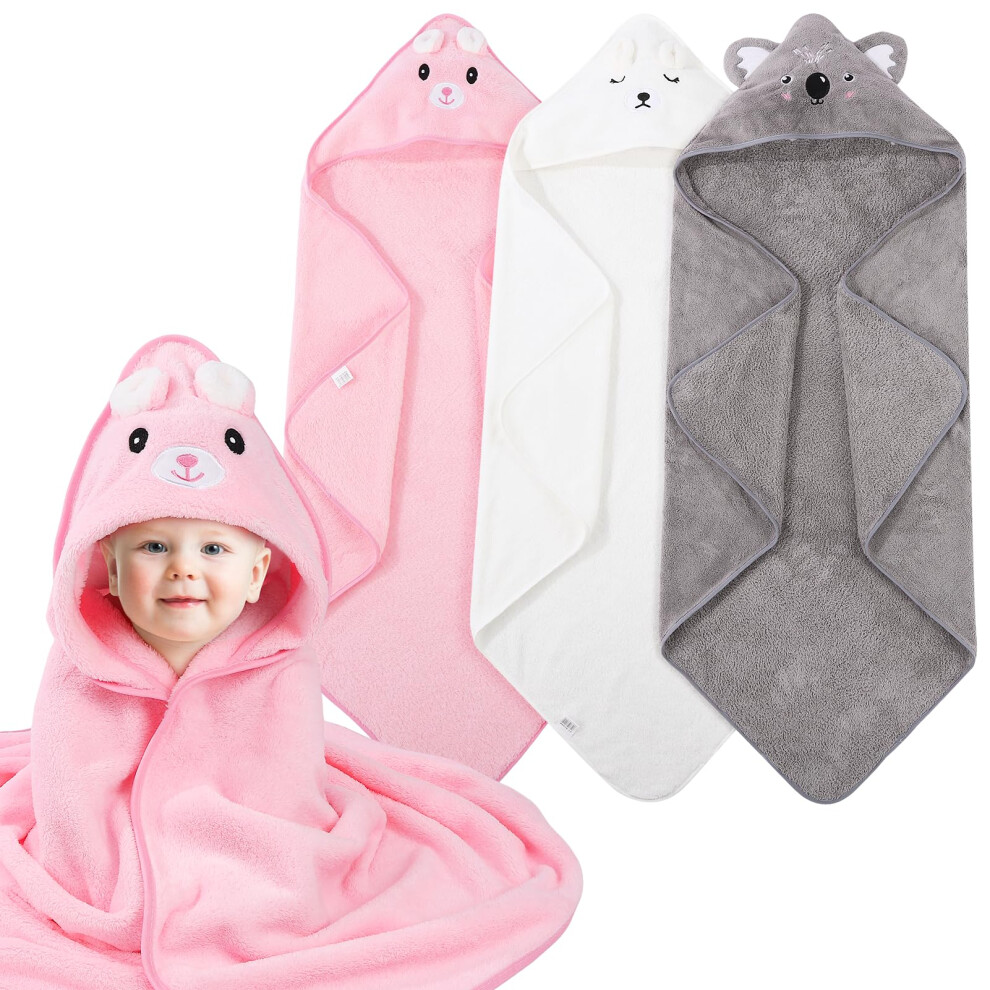 3 Pcs Hooded Baby Towels, Toddler Bath Tow Gsrenyu