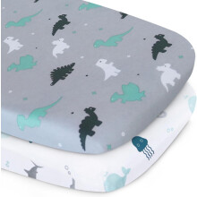Baby Crib Sheets Fitted 84x43cm, 2 Pack of Ultra S
