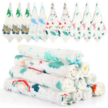 Kigift 10 Pack Muslin Cloths for Baby, 23 x 24cm B