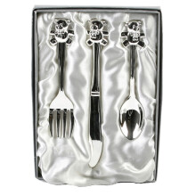 Silver Plated Teddy Cutlery Set - Lovely Gift for