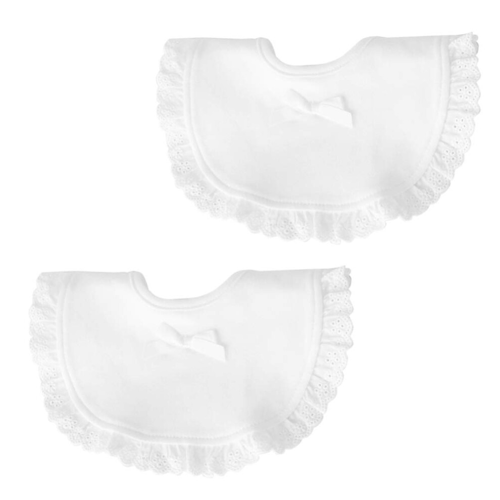 Toyandona Toddler Bibs 2Pcs Baby Drool Bibs Lace F