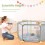 Light Grey 6-Panel Baby Playpen with Breathable Me 7