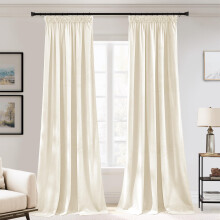 PONY DANCE White Velvet Blackout Pencil Pleat Curt