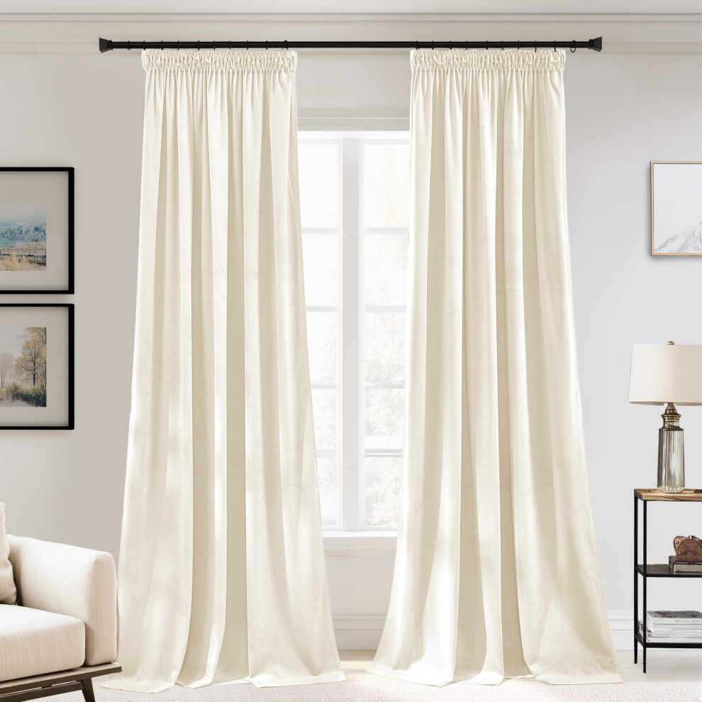 Pony Dance White Velvet Blackout Pencil Pleat Curt