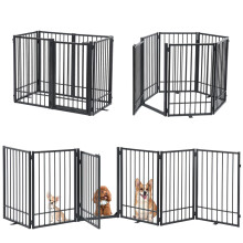 SMONTER Free Standing Dog Gate with Door Walk Thro