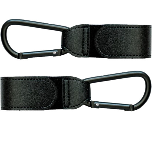2pcs Black Carabiner Clips - Heavy Duty Buggy Clip