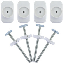 8 Pcs Baby Gate Extension Spindle Rods Kit, 4 Pcs Baby Gate Wall Protector with 4 Pcs Pressure Mounted Baby Gates Threaded Spindle Rods for Child Tod
