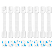 8 Pack Child Safety Cupboards Straps Locks for Cabinets Drawers Toilet Fridge Baby Proof Cabinets, Easy Installation, No Drilling Required