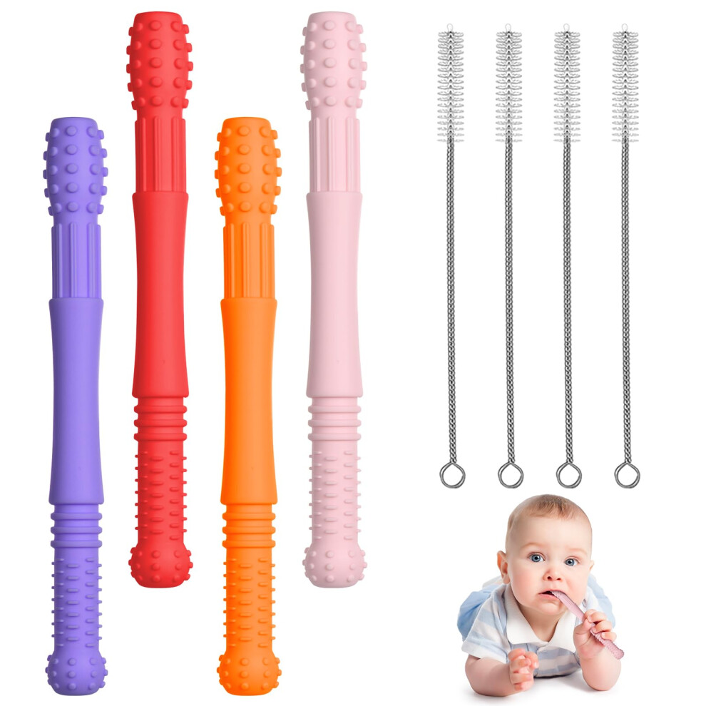Teething Toys For Baby, 4Pcs Baby Silicone Vicloon