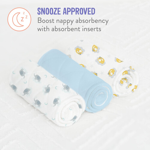 Bambino Mio, Mioboost Classic Flat Nappy Insert to Maximise Absorbency, White, (3 Pack of 2) 1