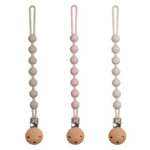 3pcs Dummy Clip, Silicone Dummy Clip, Chain Beech