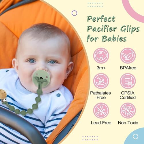 2-Pack Silicone Dummy Clips – BPA-Free Pacifier Cl 1