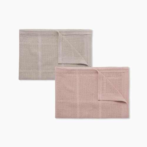 MORI Baby Cellular Blanket Pack of 2 Rose Biscuit 1