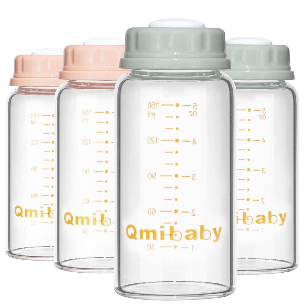 Natural Glass Baby Bottle 150Ml 5Oz Standa Qmibaby