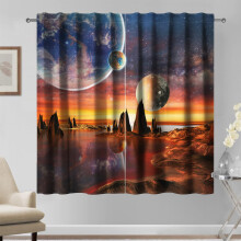Kzzfqxb 117x183cm Space Curtains 2 Panels, Science