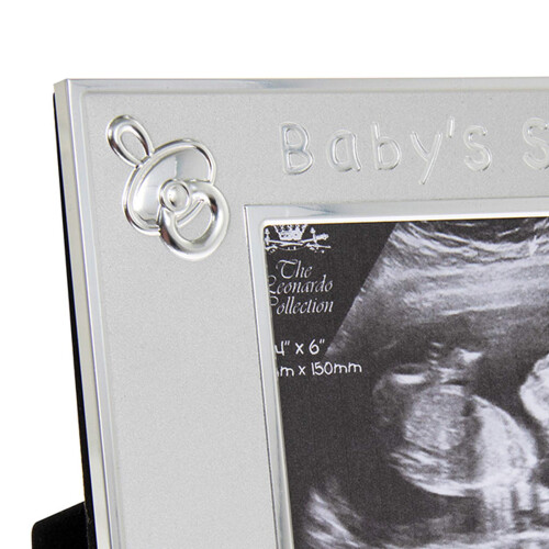Silver Plated Baby's Scan Photo Frame with Embosse 1