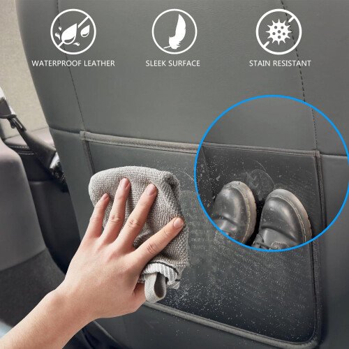 TOPABYTE Leather Seat Back Kick Protector for Tesl 1