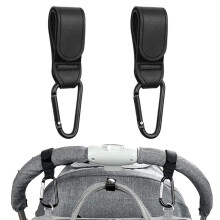 2 Pack Pram Hooks - PU Leather Pram Clips - Suitab