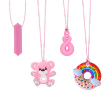 Chew Toys for Autistic Children, 4 Pack Pink Silic